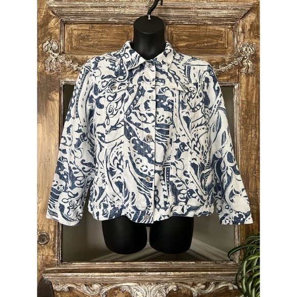 Chico's Linen Jacket‎ Lightweight Women's 3 Large - Picture 1 of 8